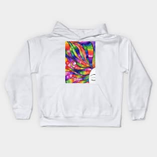 Woman with Rainbow hair Kids Hoodie